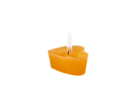100% Real Raw Pure Organic Beeswax Transparent Heart Tea-lights x 5No.