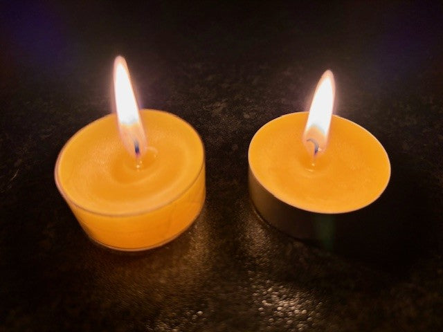 100% Real Raw Pure Organic Beeswax Transparent Circle Tea-lights x 10No.